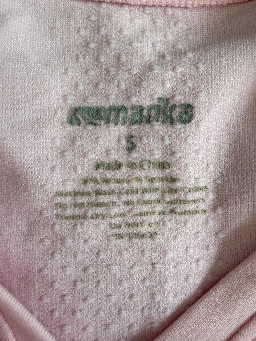 Marika Pink Mesh Performance Athletic Top Short Sleeve V-Neck Size Small - Picture 5 of 5